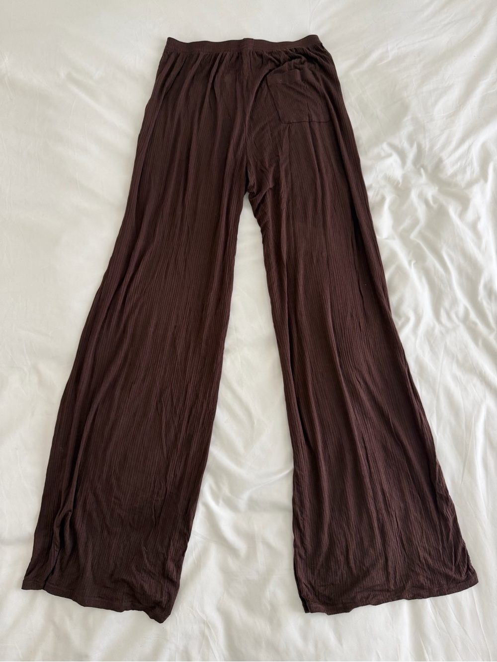 Negative Underwear Ribbed Long Sleeve Henley Pajama Set in Chocolate Brown - Picture 4 of 7